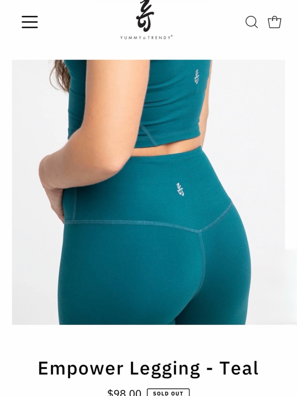 NWOT Yummy Brand Teal High-Waist Leggings